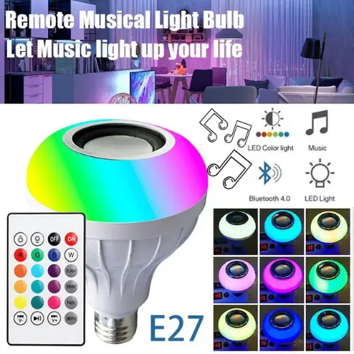 Bombillo Parlante Con Bluetooth Multicol